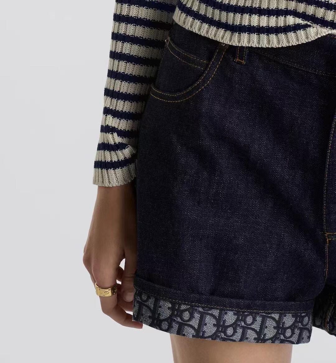 Women's Summer Monogrammed Blue Denim Shorts #75874