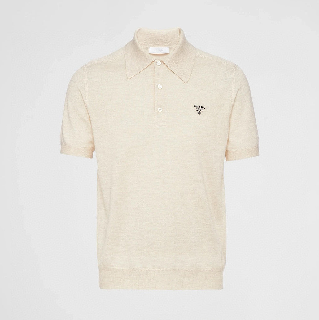 Men's Summer Solid Color Embroidered Logo Wool Knit Polo Shirt Short Sleeve T-Shirt #98532