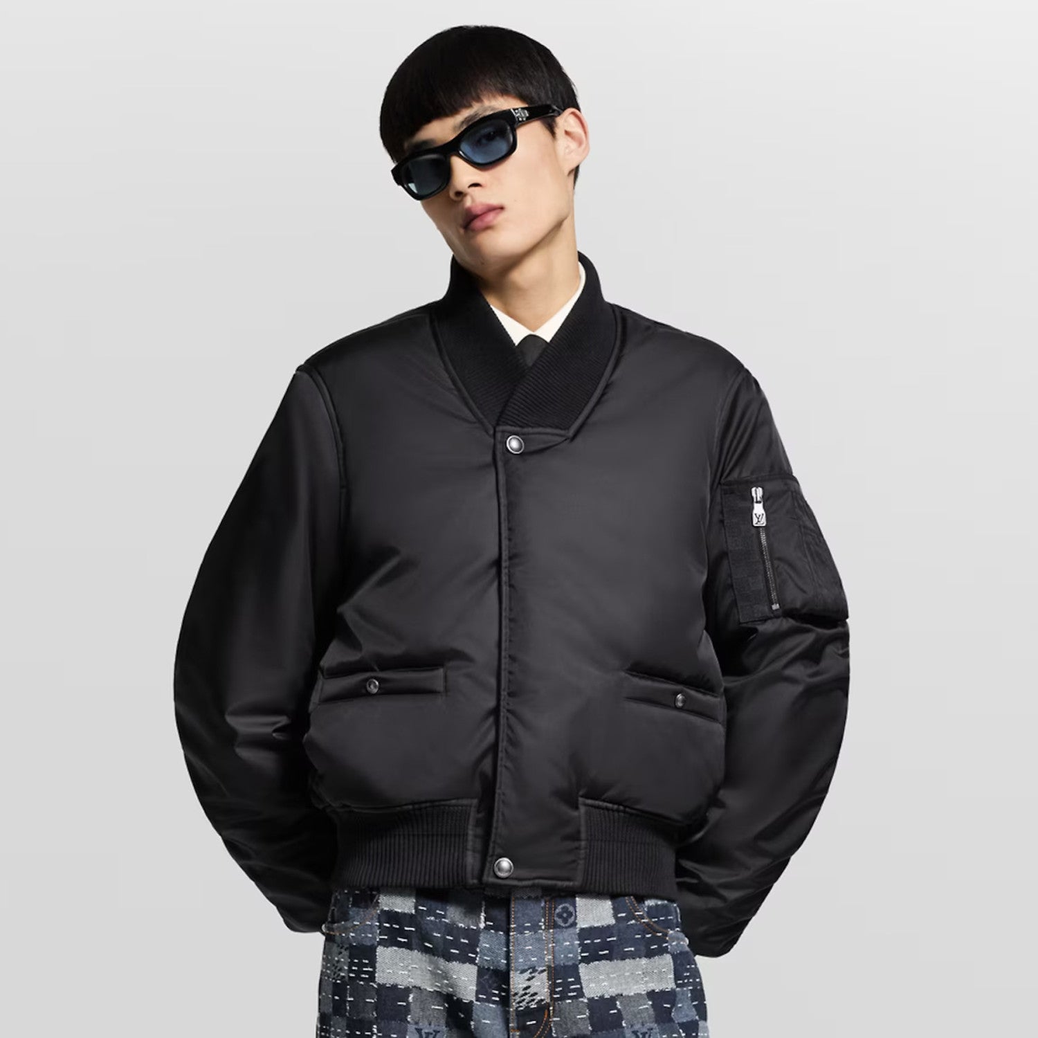 25fw Fall/Winter 2025 Pharrell Williams x Black Cropped Long-Sleeve Jacket Fashion-Forward Zipper Streetwear Jacket #82152A
