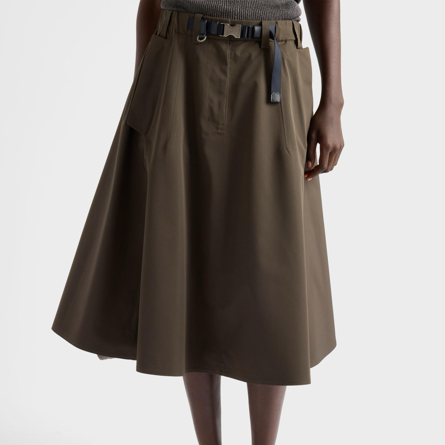 Re-Nylon Women's Spring/Fall Fashion Classic High waist Elastic waistband A-line Skirt #193702