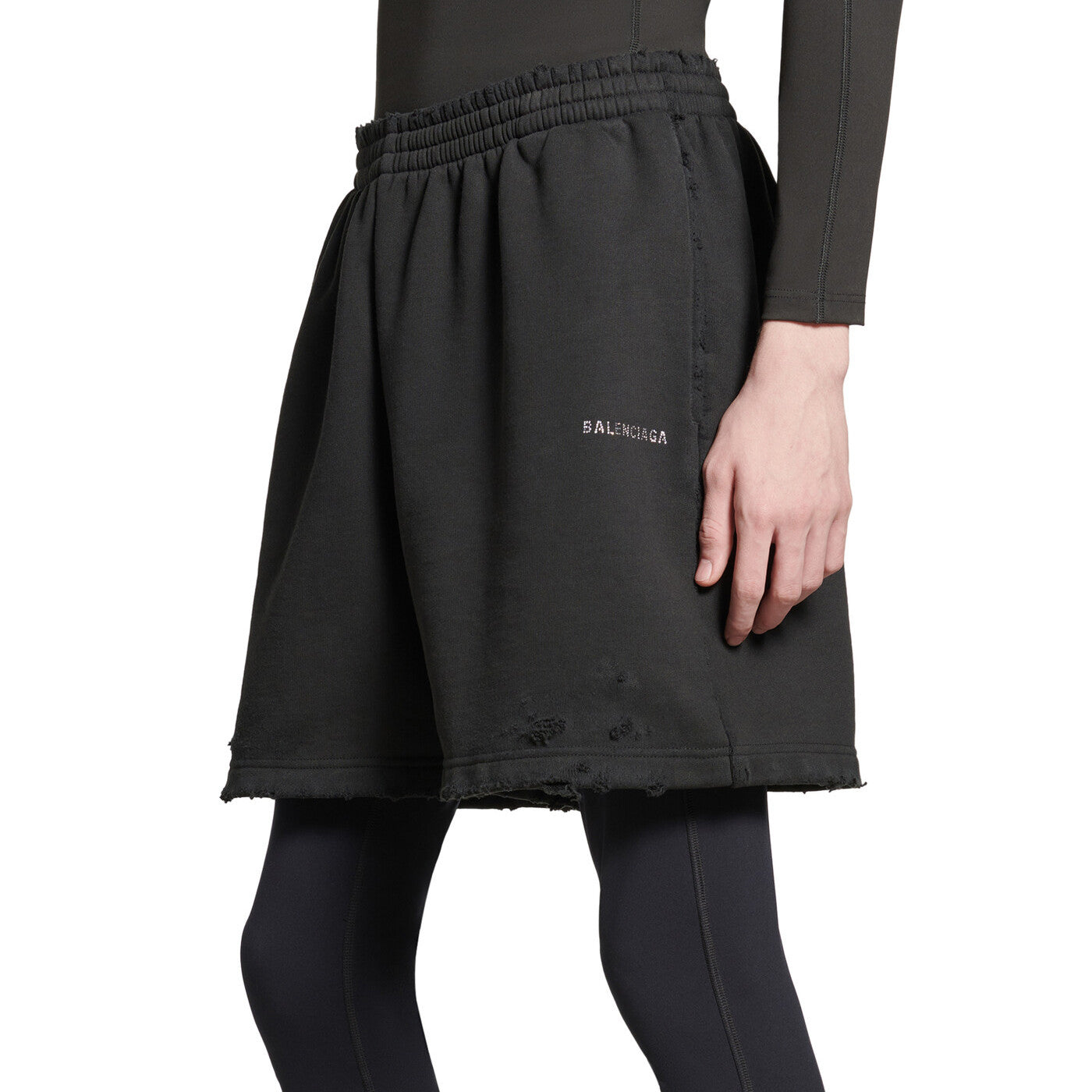 Men's Summer Hot Drill Logo Letter Print Black Cotton Shorts Pants #99727