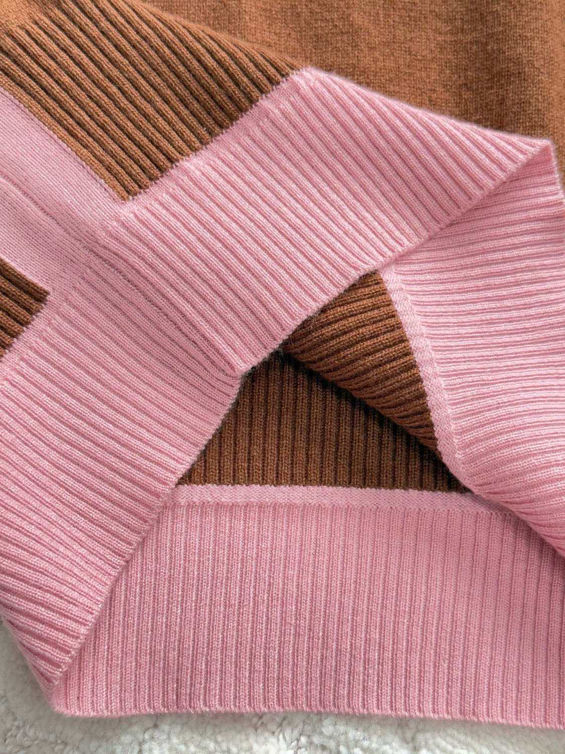 Women's Colorblocked Knit Loose Short Sleeve Polo Neck Knit Sweater #76256