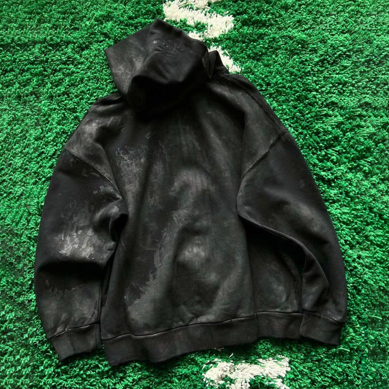 Men's Spring/Summer Fashion High Street Aged Mud Dye Metal Zipper Jacket Embroidered Logo Black Jacket  #98365