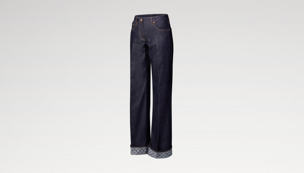 Women's Flap Flare Jeans Four Seasons Solid Color Mid-Waist Pocket Zipper Casual Pants Pants Leg Logo Printing #81345