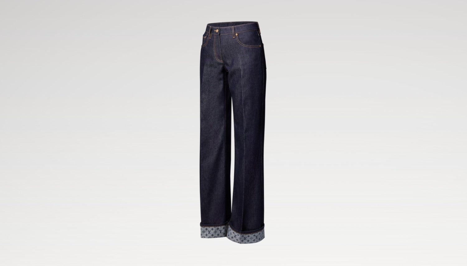 Women's Flap Flare Jeans Four Seasons Solid Color Mid-Waist Pocket Zipper Casual Pants Pants Leg Logo Printing #81345