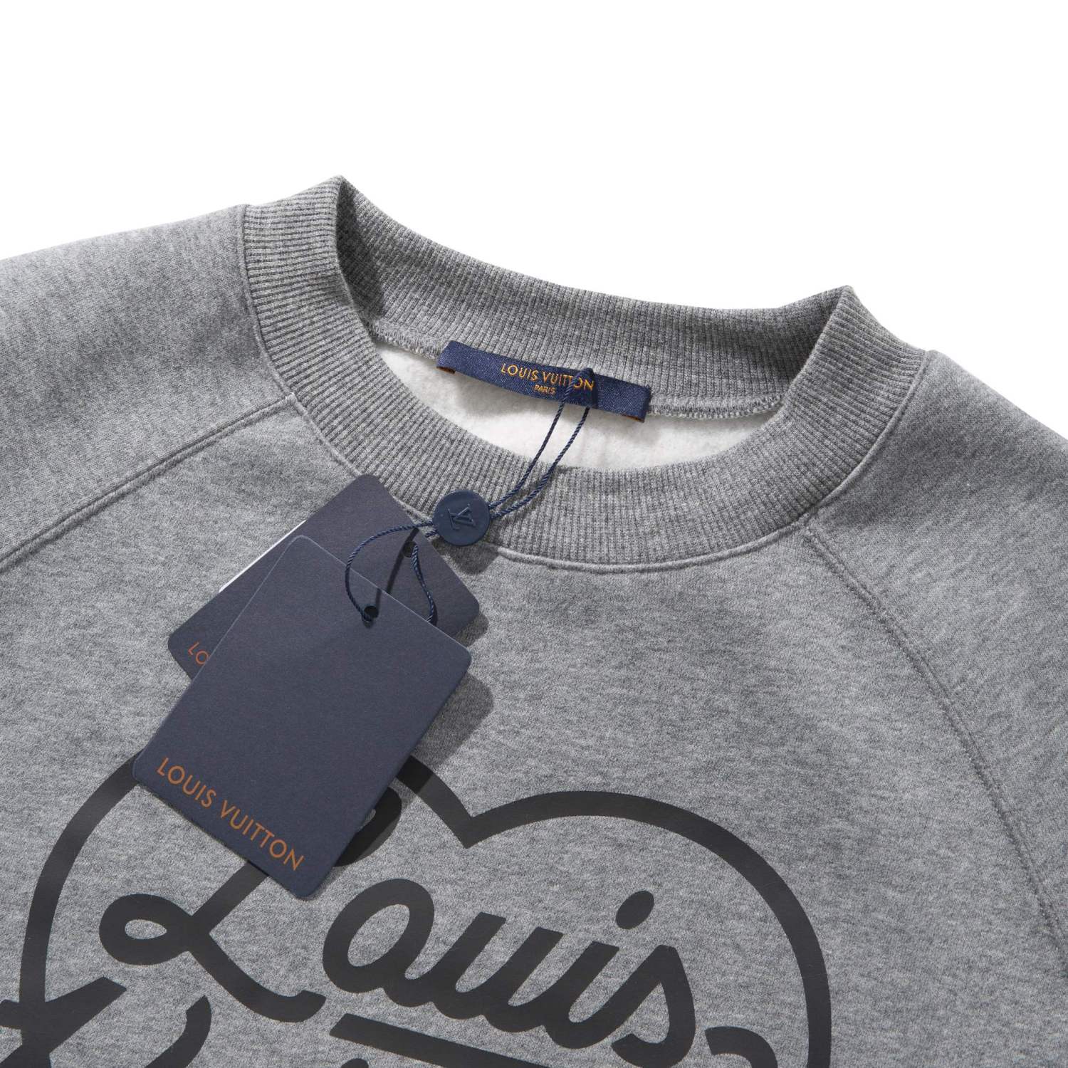 Men's Spring and Autumn Gray Love Logo Letter Printed Pullover Sweater Sweatshirt #99751