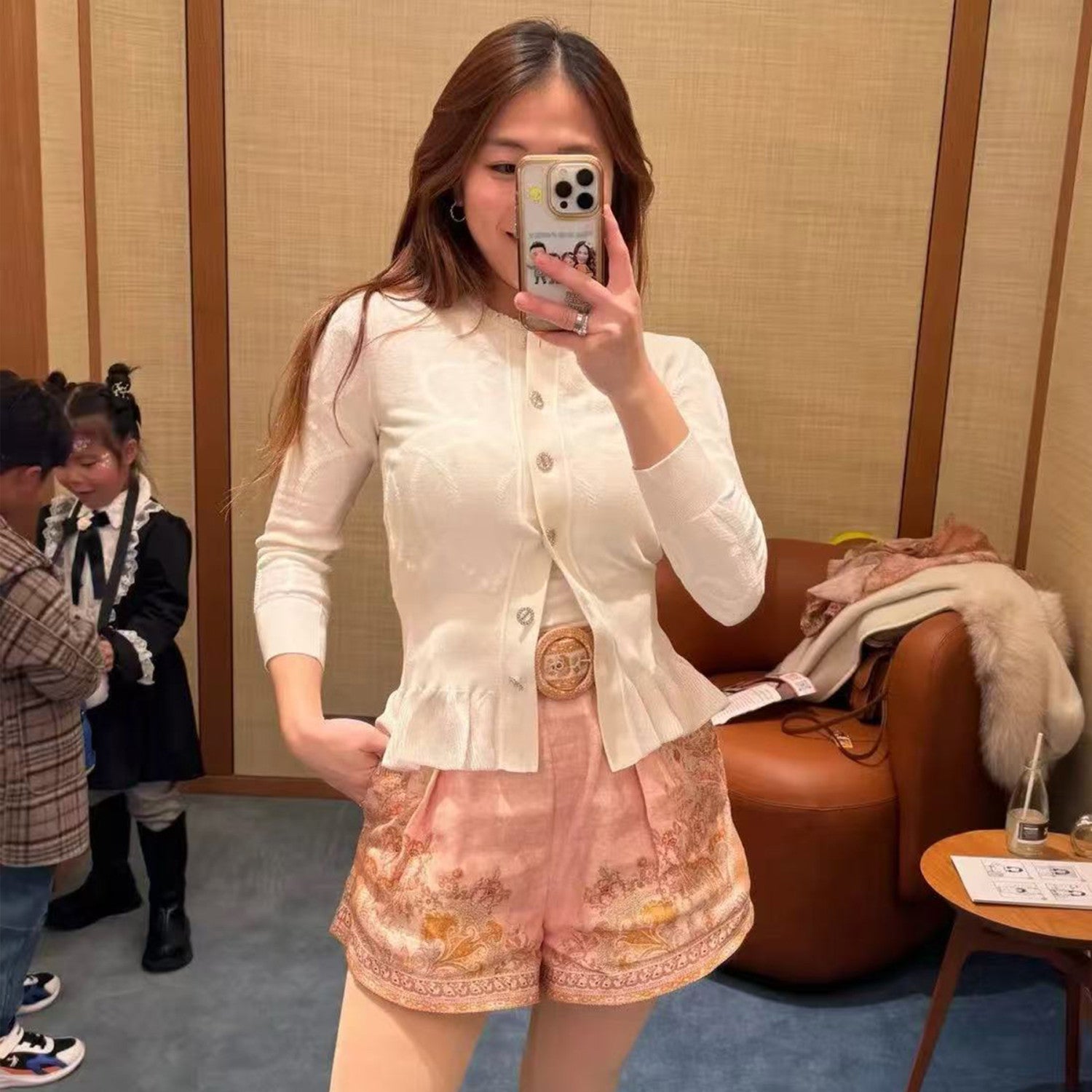 Palefroi Remix  Light Half-length Sleeves Cardigan Women's Knitted Elegant Lace Single Breasted Knit Sweater Fashion Casual Short Round Neck Sweater Cardigan Ngvp #2228