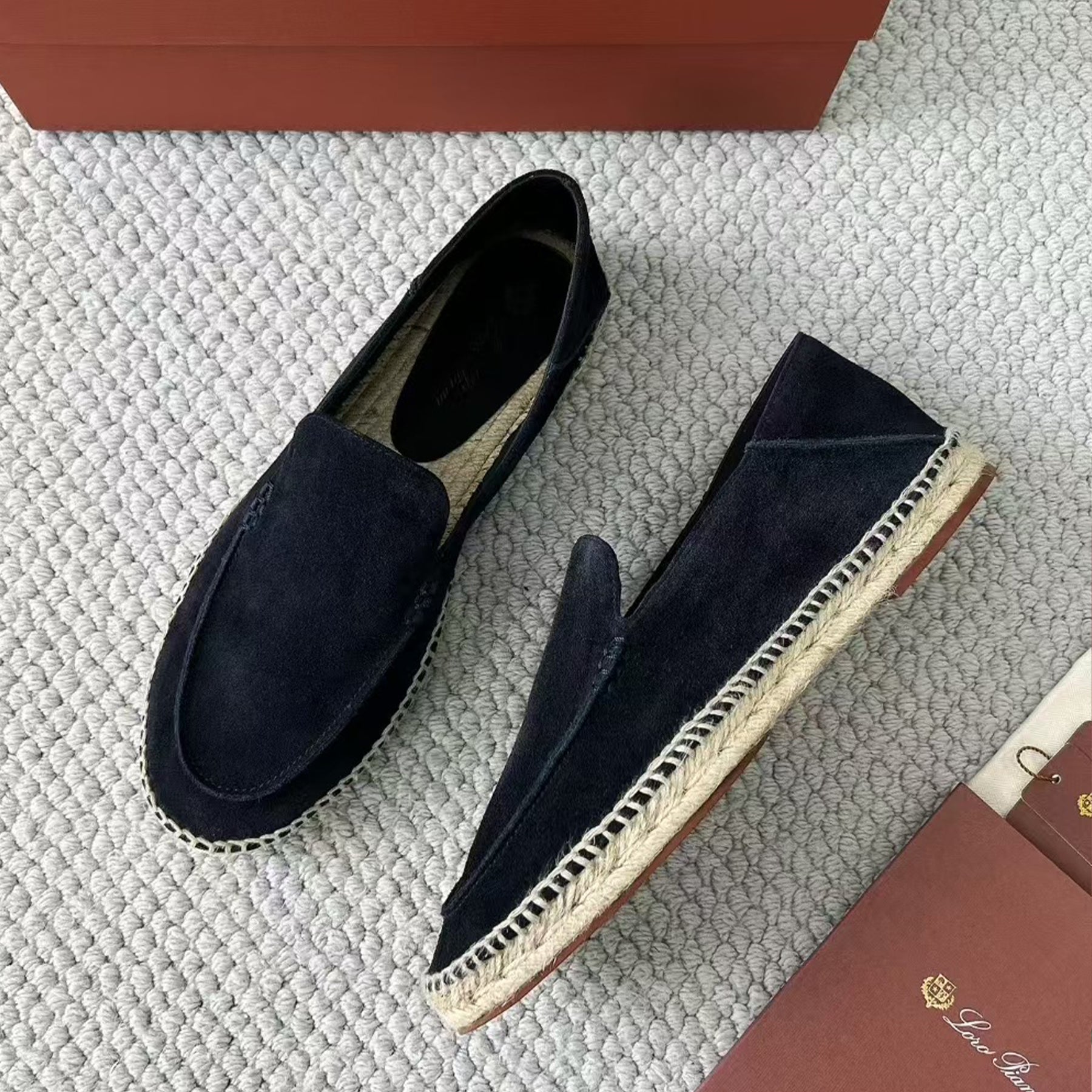 LP Seaside Walk Men's Casual Shoes Spring And Summer Suede Casual Shoes Fashion Temperament Comfortable Flat Shoes Slippers Ngvp #2224