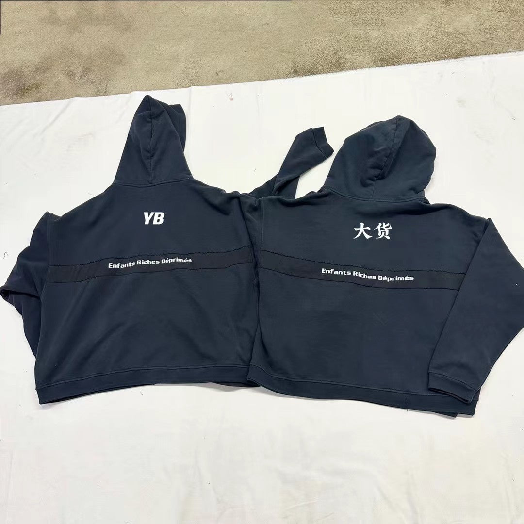 Enfants Riches Deprimes Men's Solid Color Spring And Autumn I Believe In God Printed Loose Long Sleeve Zipper Hooded Sweatshirt Ngvp #7748