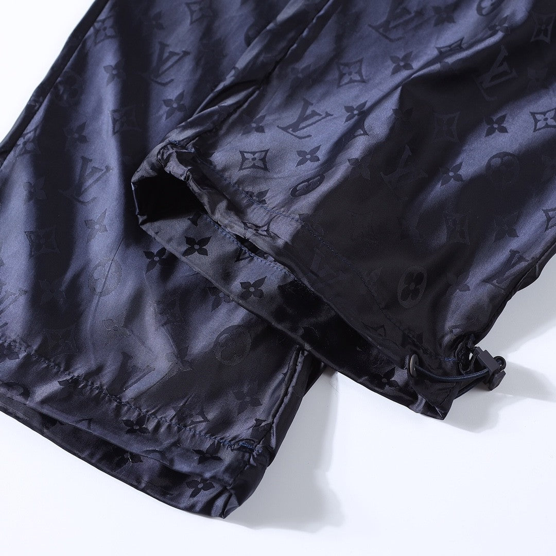 Men's Summer Solid Colour Subtle Pattern Logo Print Stretch Waistband Casual Trousers Pants #77961