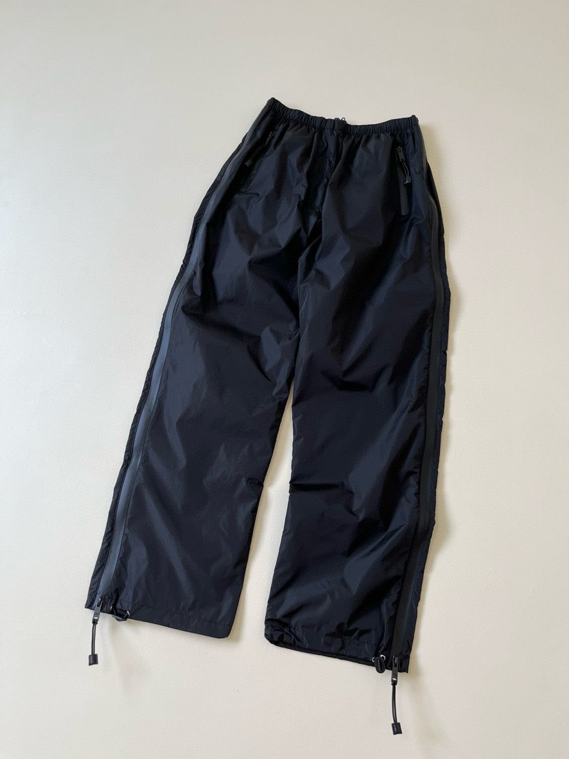Men's Spring/Summer Black Nylon Side Zip Jogger Pants #98995