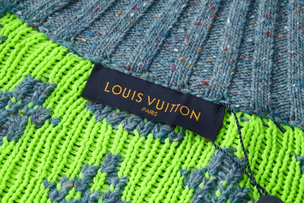 Men's Fall/Winter Green Monogrammed Pattern Knit Single Breasted Sweater Jacket #72785