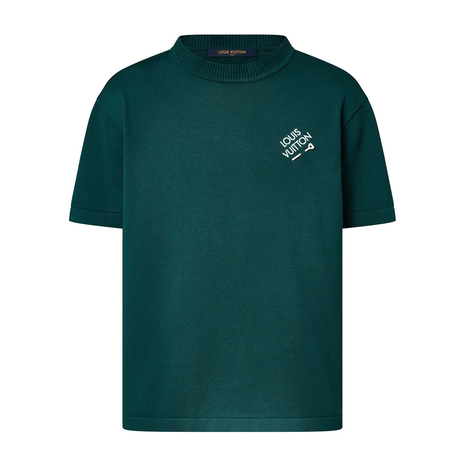 Men's Summer Solid Color Embroidered Logo Pin Crew Neck Cotton Short Sleeve T-Shirt #98211