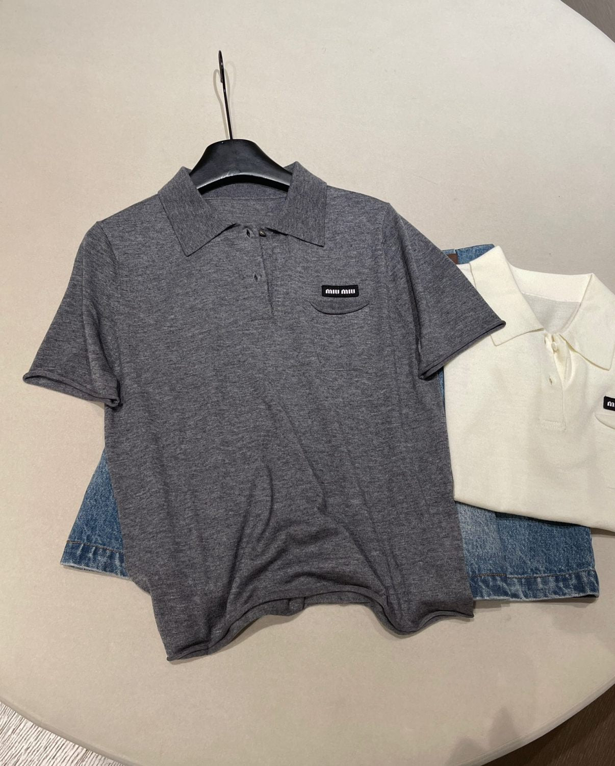 Monogrammed Polo Wool Knitted Short-Sleeve T-Shirt #194309