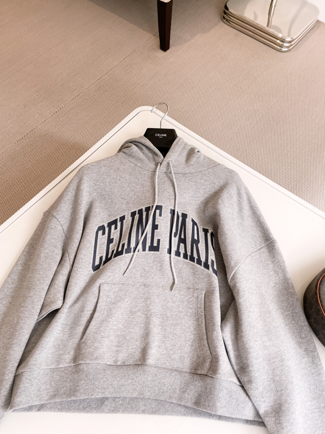 Women's Spring and Autumn Solid Color Letter Printed Loose Hooded Pullover Long Sleeve Sweatshirt #74999