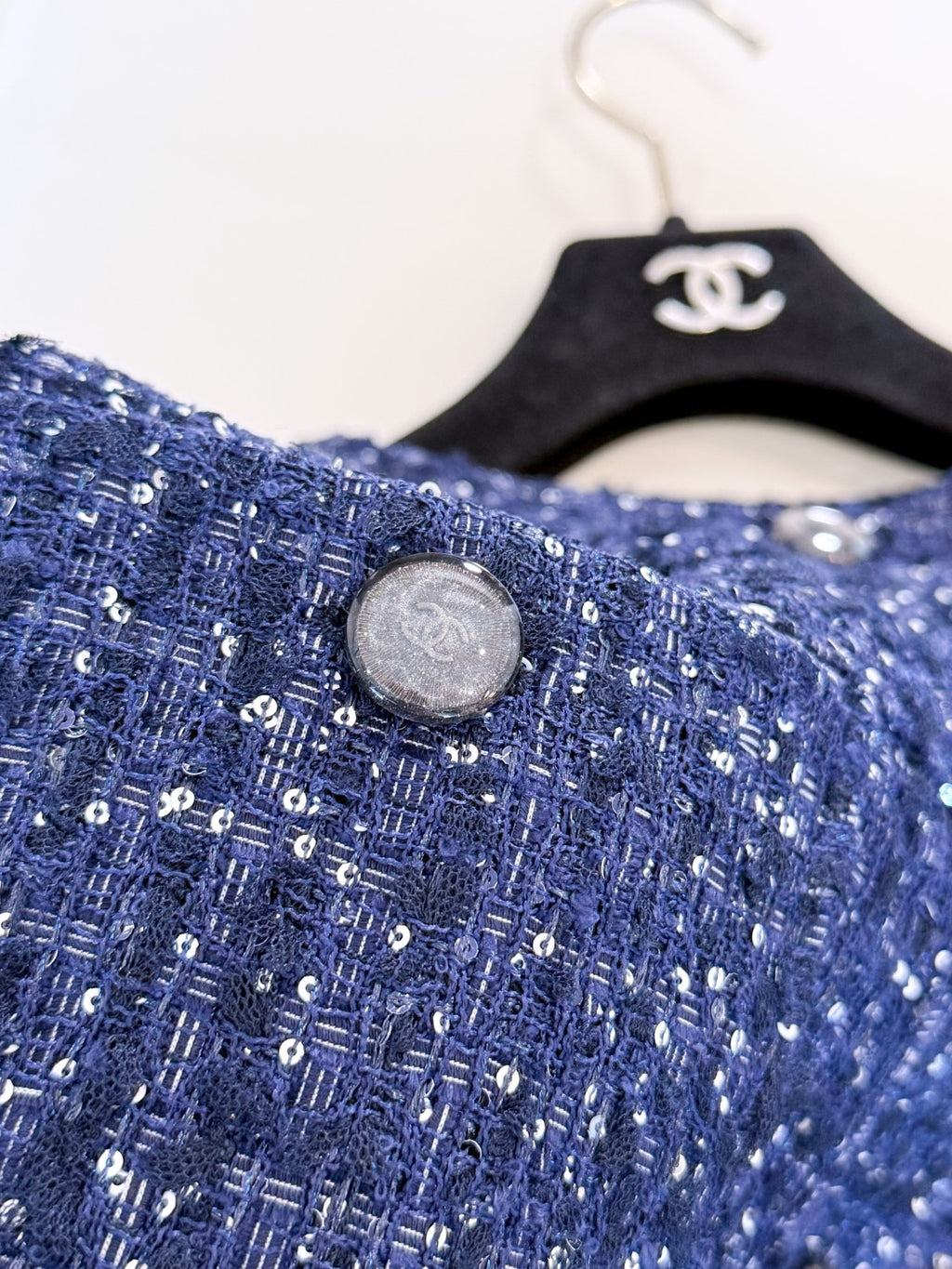 Women's Spring And Summer Sequins Tweed Single-Breasted Solid Color Round Neck Sleeveless Vest Ngvp #1933