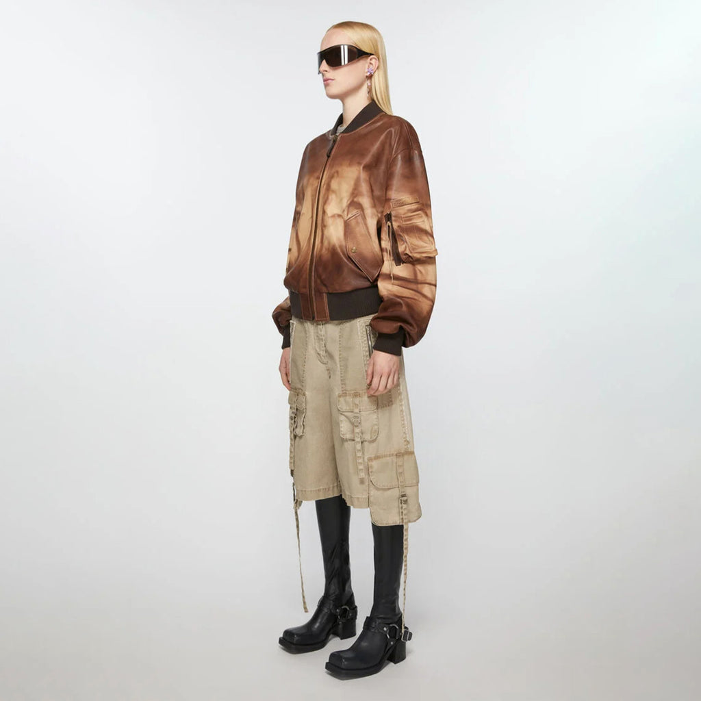 Acne Studios Women's Square Head Round Buckle Biker Boots Shoes Cowhide High Heel Elastic New Thick Heel Thick Bottom Knight Boots Long Tube Skinny Boots Ngvp #9856