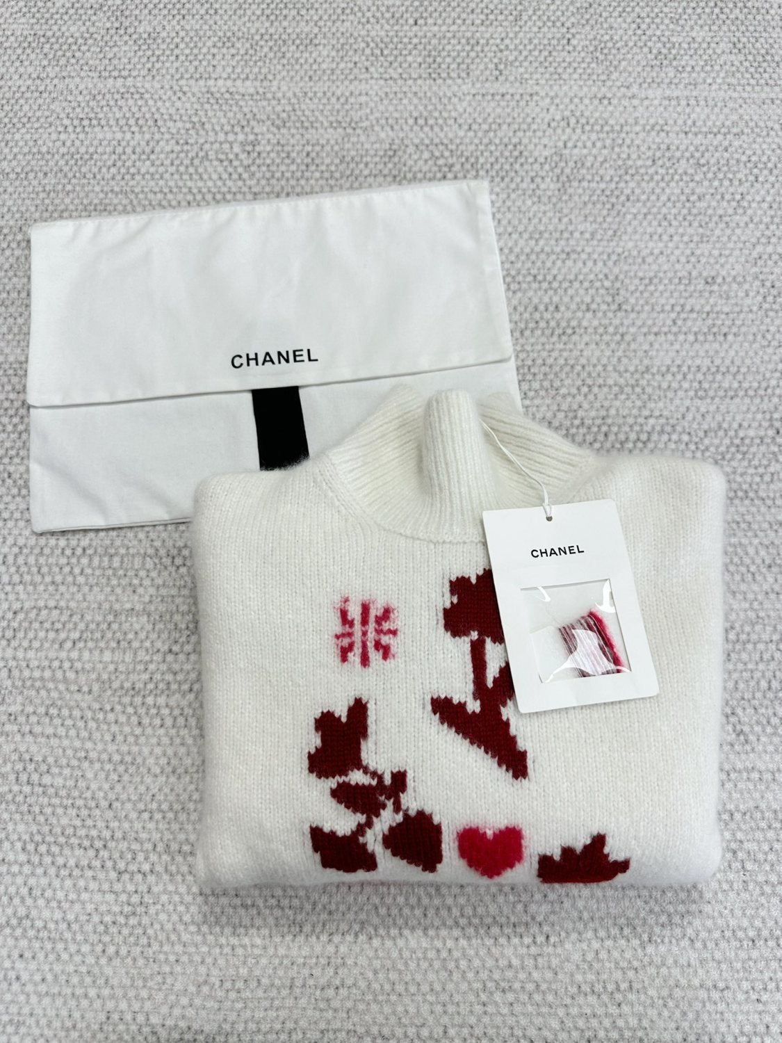 Women's Spring. Autumn And Winter Floral Embroidery Solid Color High Neck Pullover Long Sleeve Cashmere Knit Sweater #71915