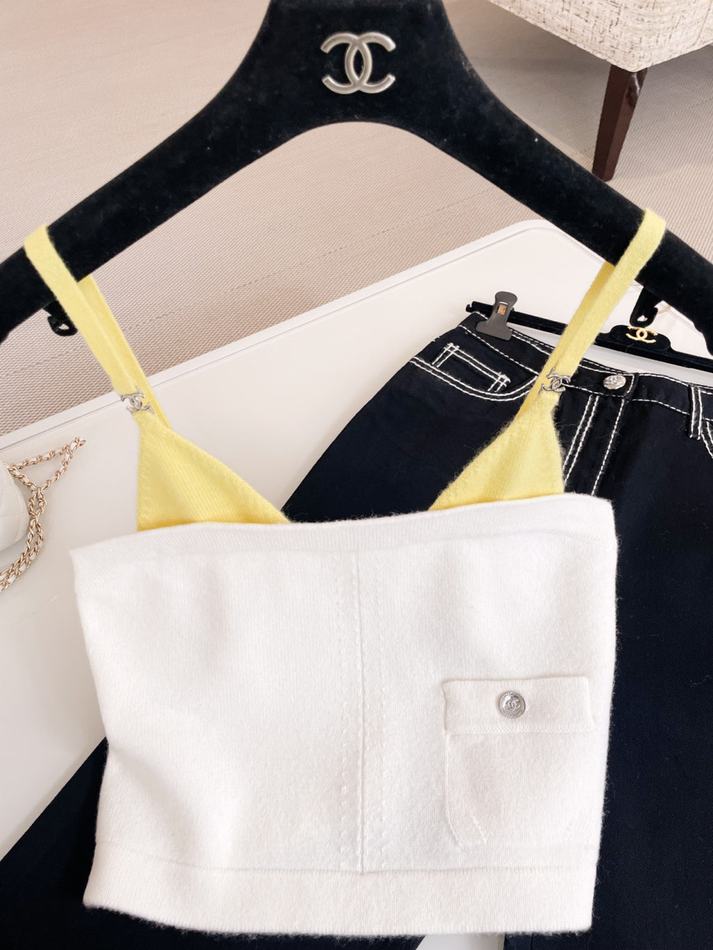 Women's Spring And Autumn Logo Colorblocking Knit Top Fashion Camisole #76687