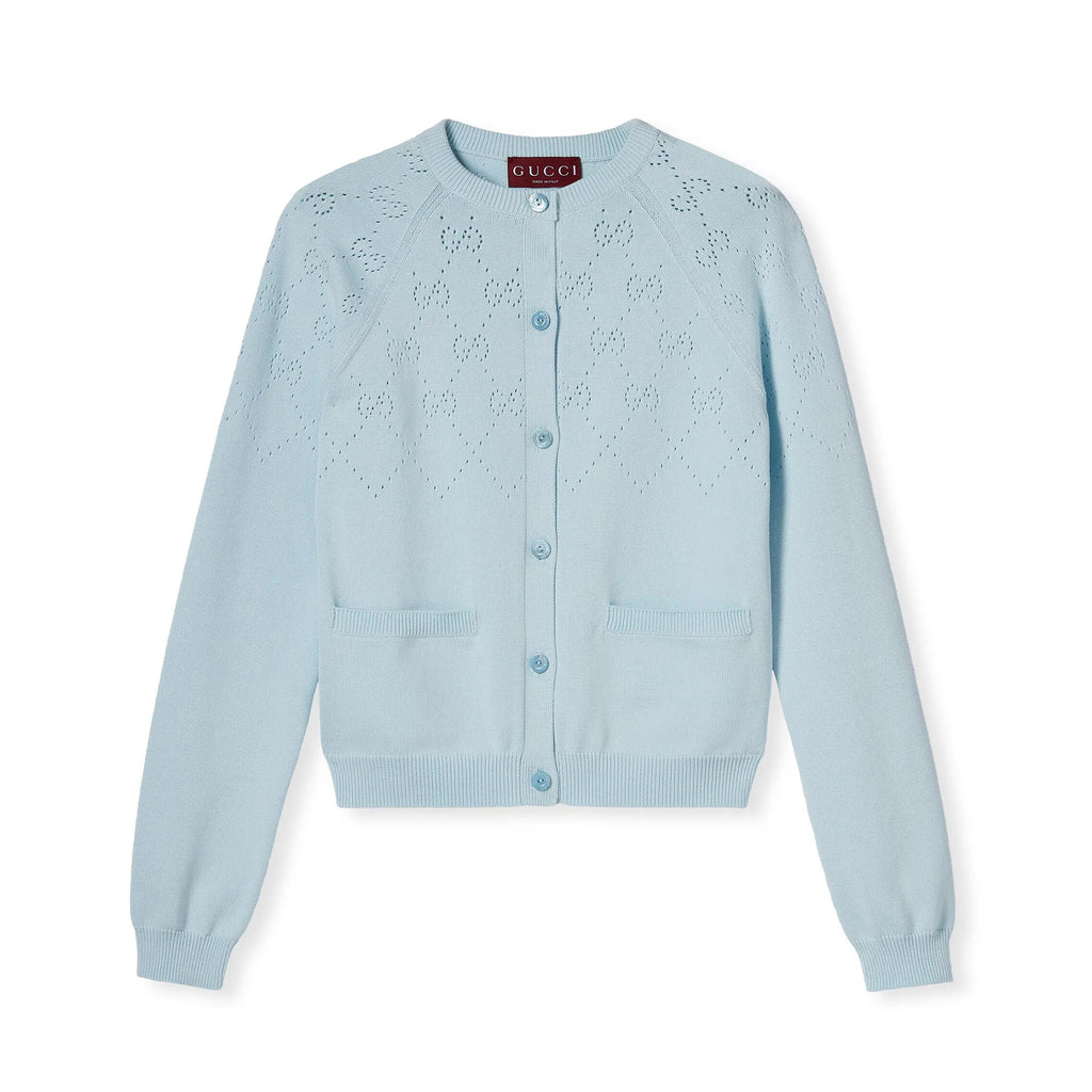 Women's Spring/Autumn Solid Color Letter Print Openwork Design Cotton Knitted Jacquard Single-Breasted Long-Sleeved Cardigan Jacket #77912