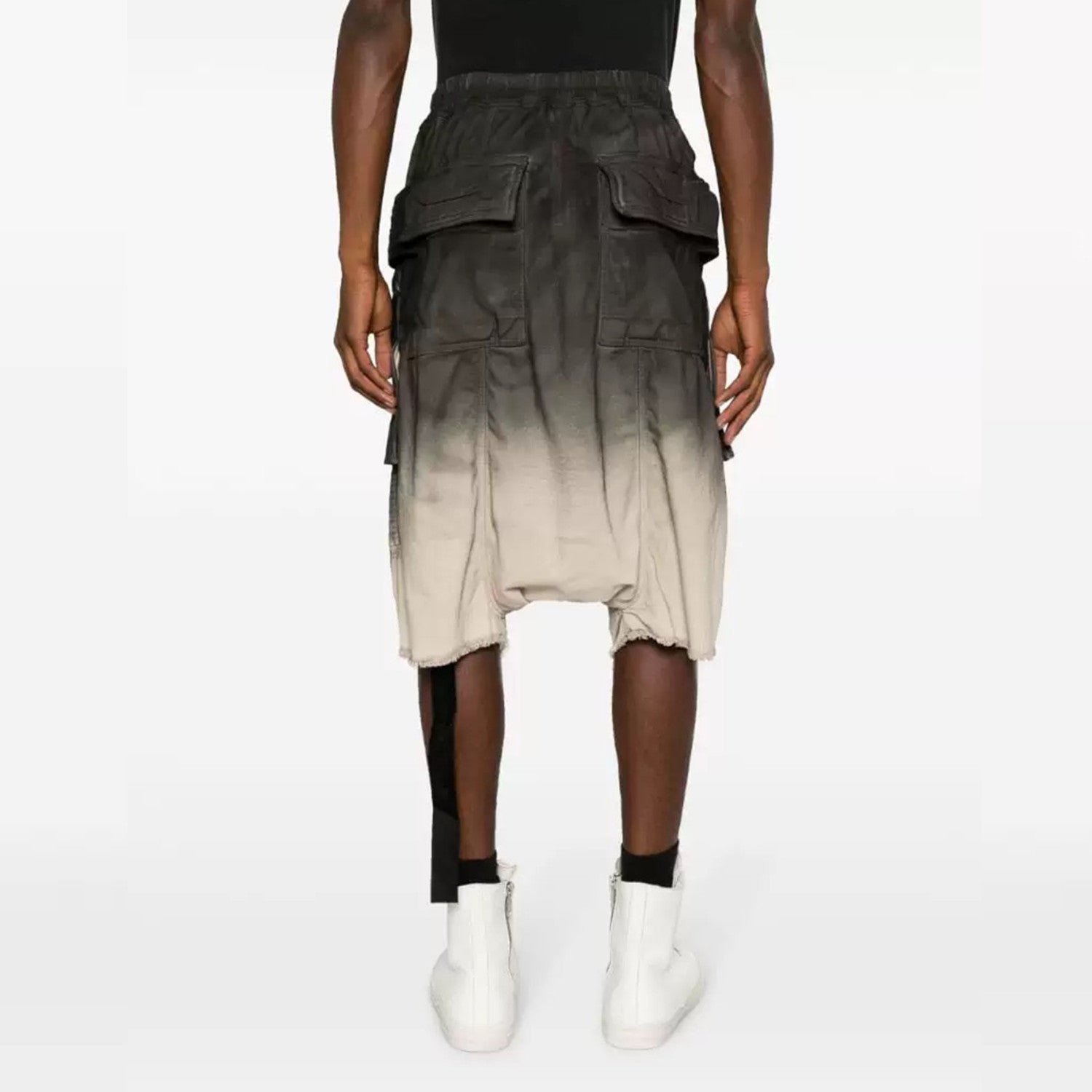 X Dekshdw Men's Spring/summer Vintage Distressed High Street Hole Breaking Denim Shorts Gradient Fringe Comfort Pants Ngvp #9313