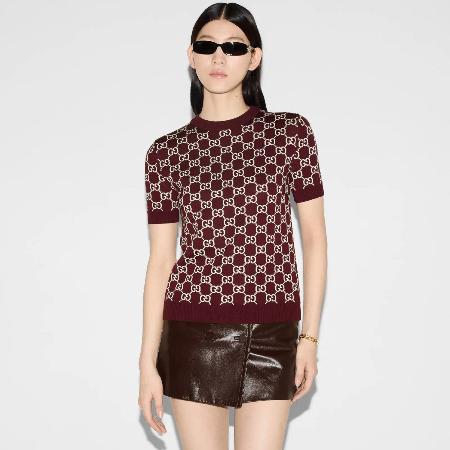 Spring Women's Monogrammed Reversible Crew Neck Short Sleeve Knit T-Shirt #73984