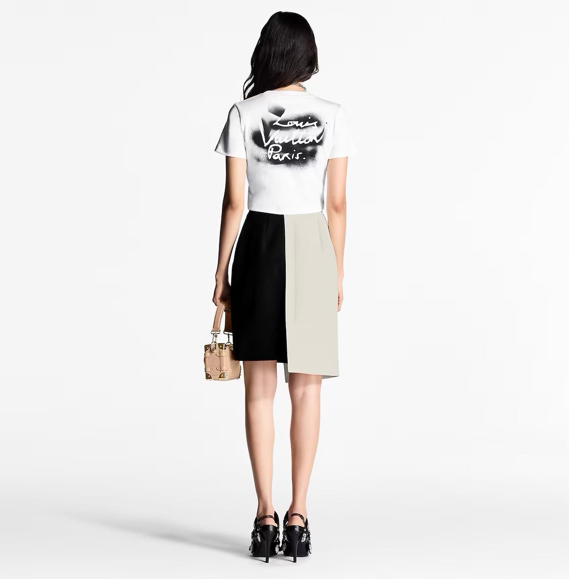 Women's Spring And Summer Airbrush Effect Short Top Modern Lv Chain Cotton Round Neck Fashion Casual T-Shirt #75994