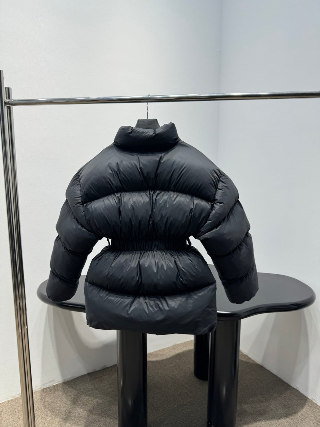 Women's Fall/Winter Hourglass Waist Short Jacket Trendy Fashionable Black Elegant Cotton Coat #194484