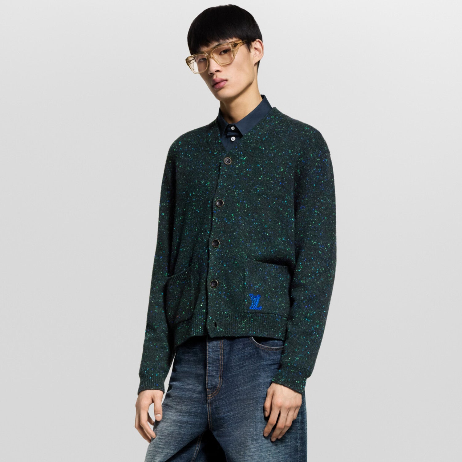 Men's Fall/Winter Fashion Casual V-Neck Single Button Loose Fit Relaxed Fit Cashmere Sweater Knit Cardigan #79415