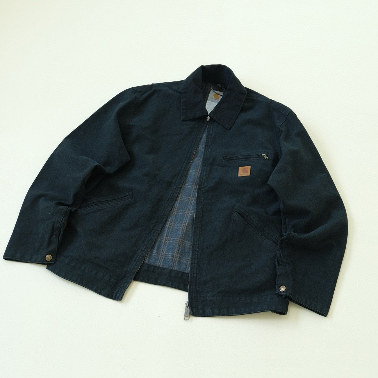 WIP Men's Fall And Winter Washed And Aged Zipper Lapel Long Sleeve Jacket #72834