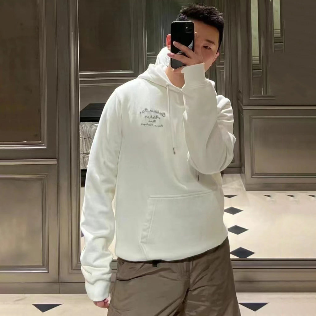 Men's Autumn and Winter Solid Colour Embroidered Logo Pullover Thickened Hooded Sweatshirt #97852