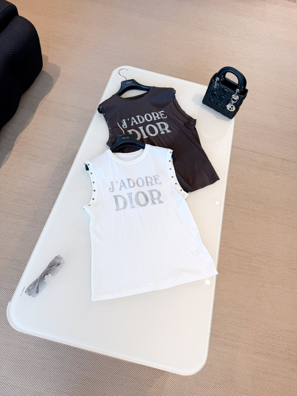 Women's Summer Fashion Casual Solid Color Cotton Letter Sleeveless Tank Top Vest #78537