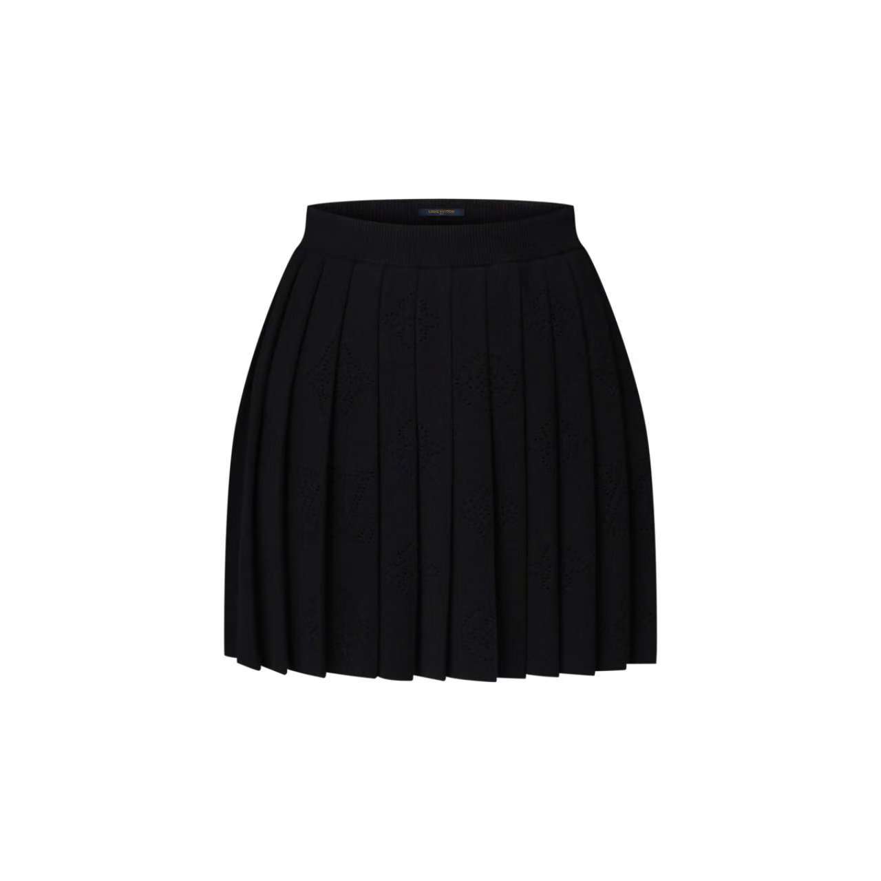 FallWinter 2025 Women's New Monogram Logo Hollow-Out Jacquard Pleated High-Waisted Midi Skirt #83152A