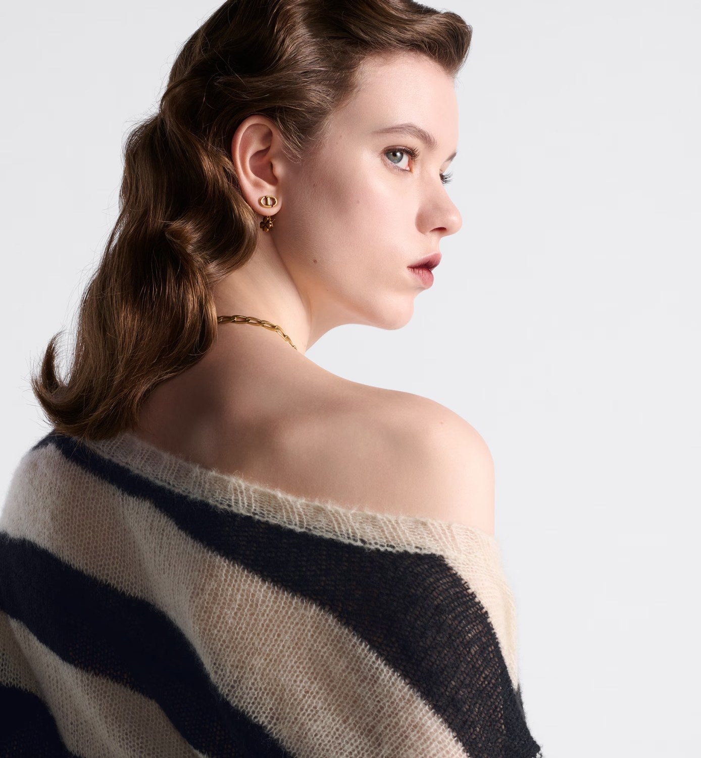 Women's Summer Striped Asymmetric Cashmere Loose Short Sleeve Sweater T-Shirt #72549