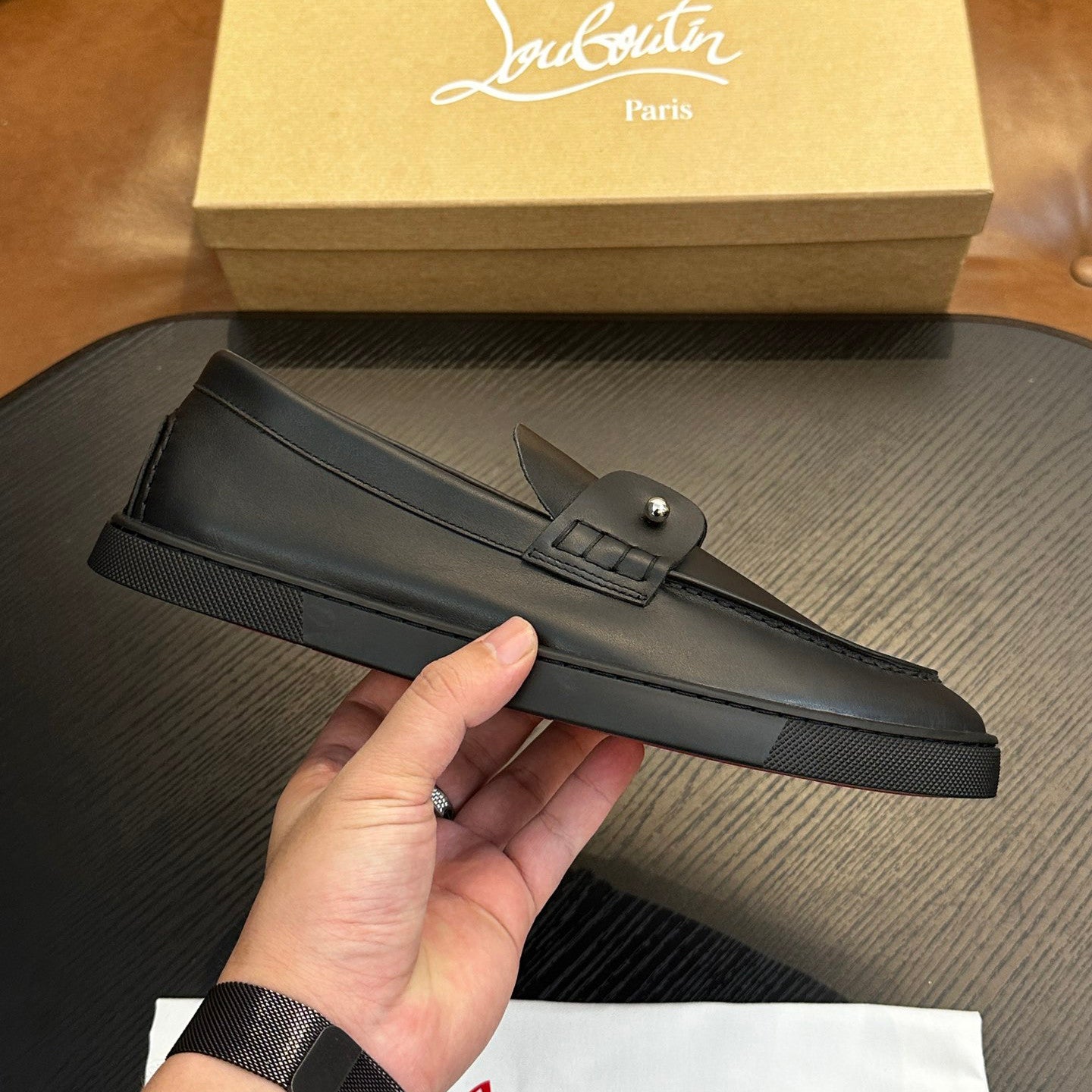 CL Men's Solid Color Cowhide Leather Casual Flat Loafers Shoes #77839