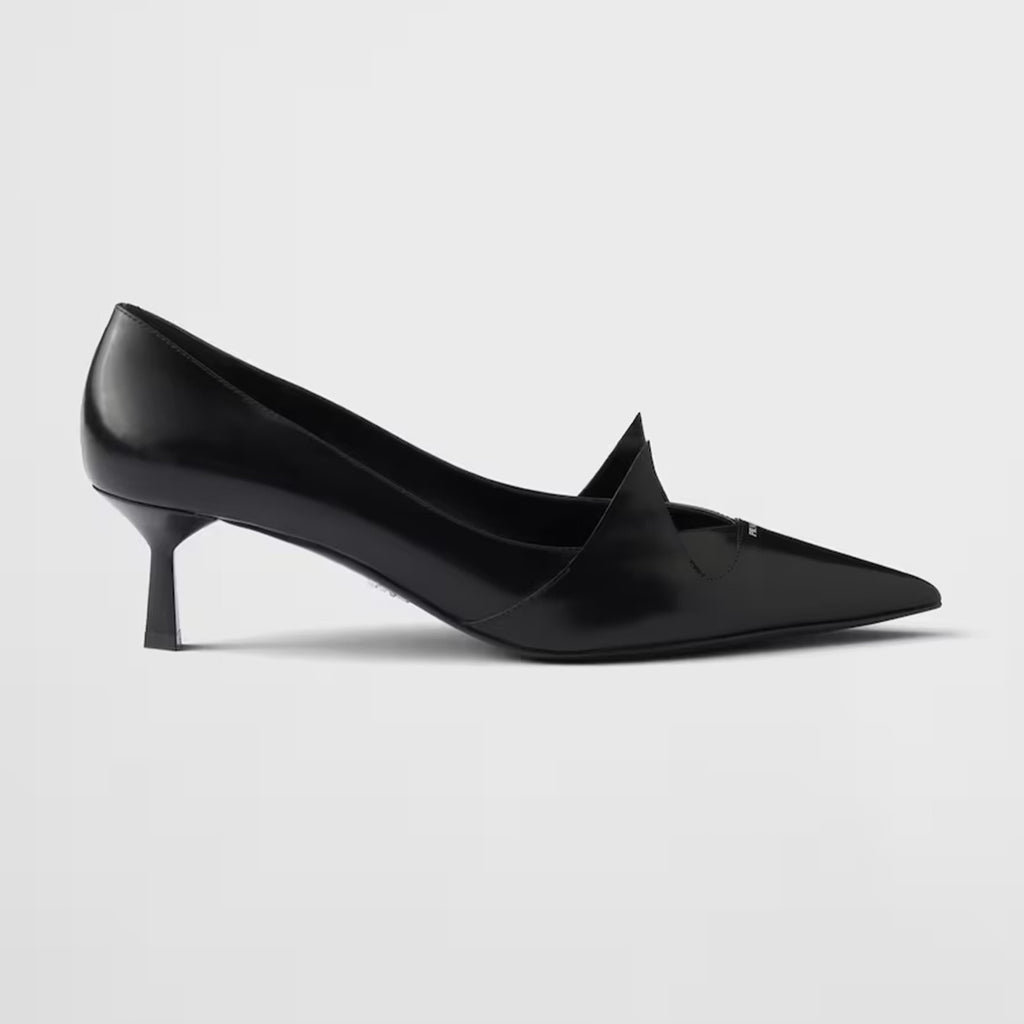 PR Two-tone Brushed Leather Pumps Fashionable And Luxurious Pointed-toe High Heels  Shoes With Elegant Heel Height Of 5.5 Cm #81395