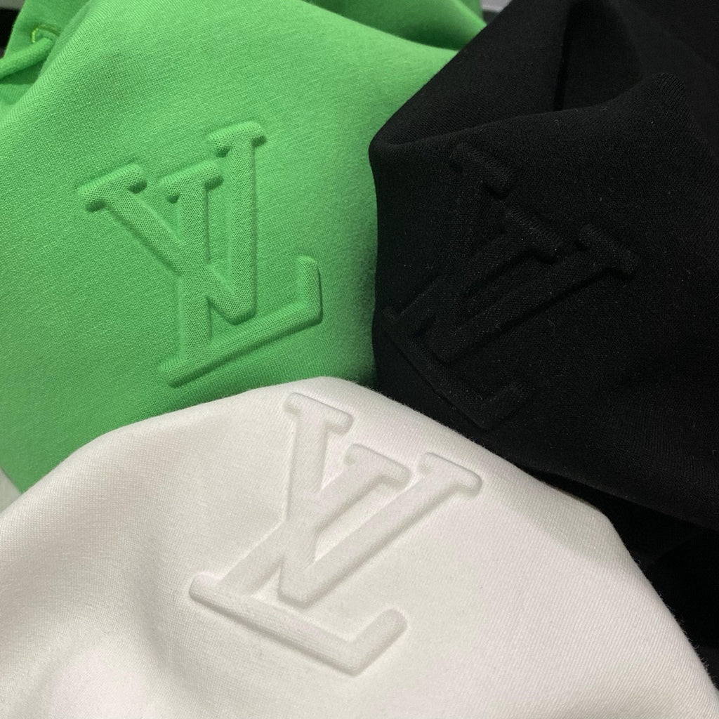 Men's Embossed Logo Sport Casual Plain Knit Cotton Hooded Sweatshirt Pullover #97947