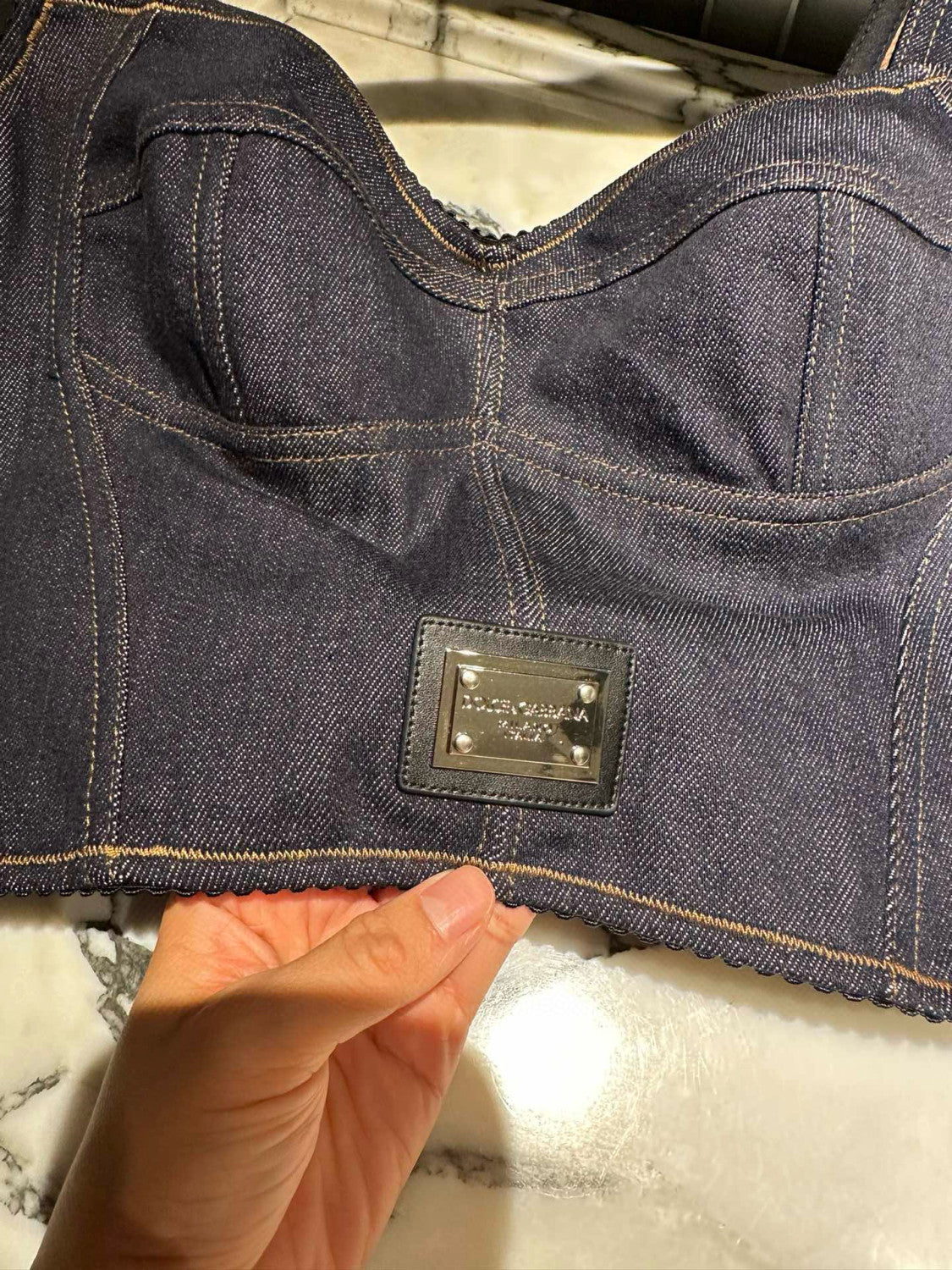 Women's Solid Colour Vest Washed Denim Bra Style Suspender Jacket Lined Leopard Printed #76862