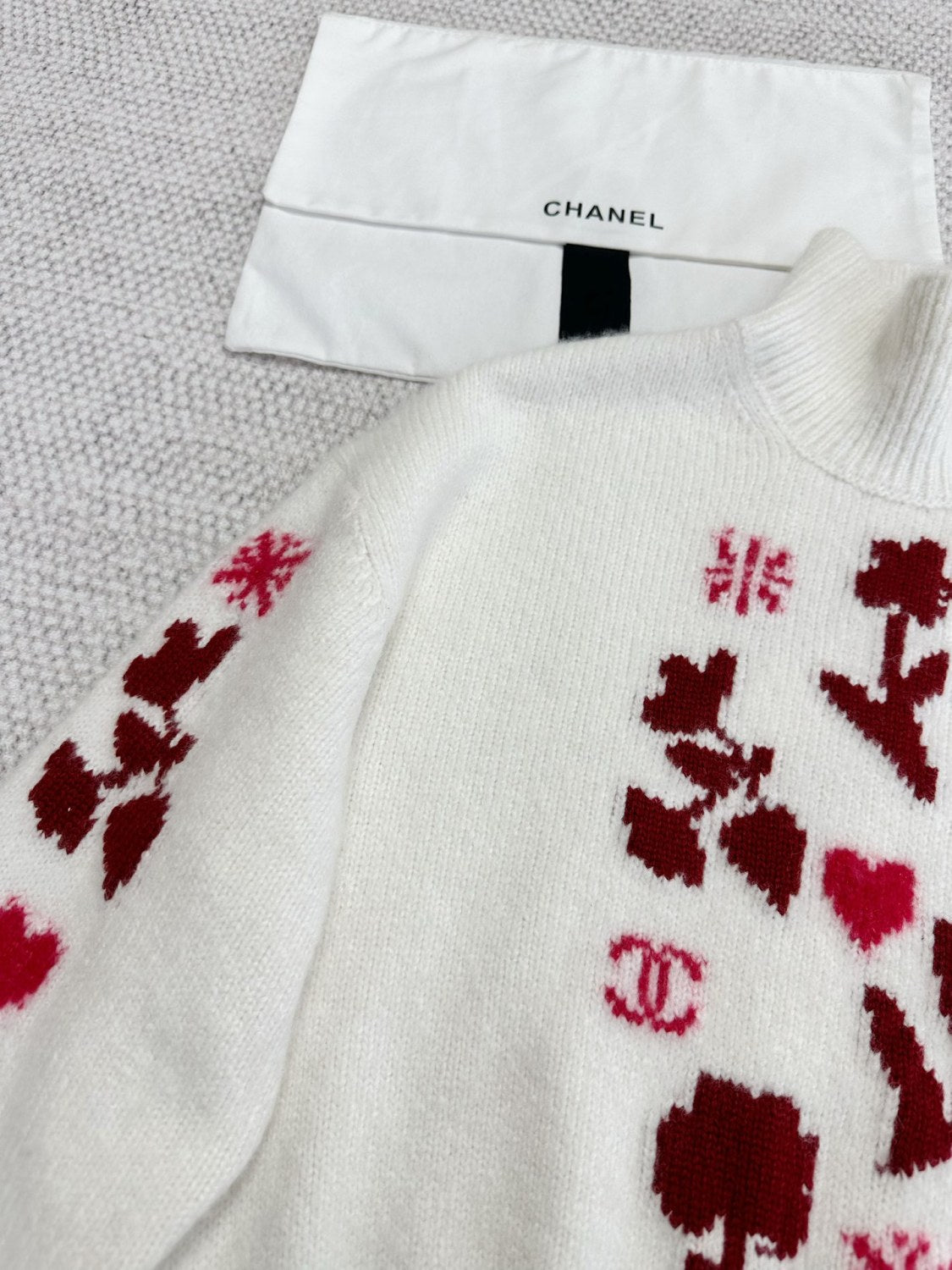 Women's Spring. Autumn And Winter Floral Embroidery Solid Color High Neck Pullover Long Sleeve Cashmere Knit Sweater #71915