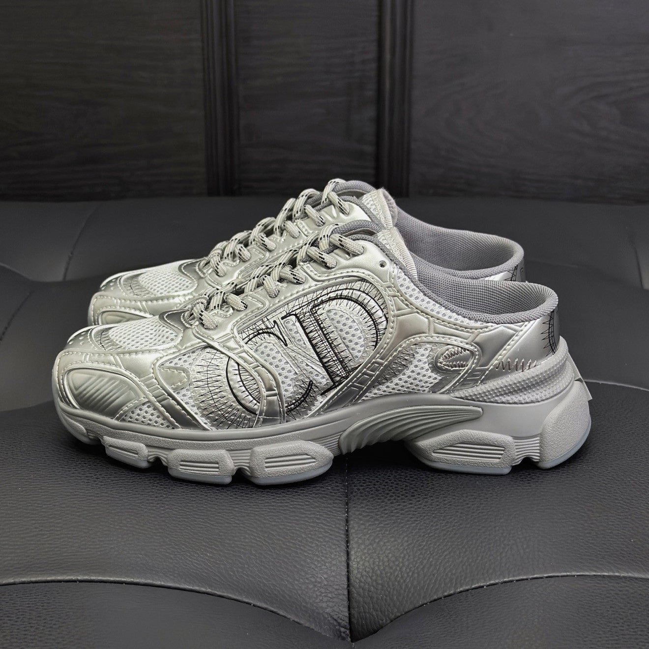 CD Chrono Men's And Women's Spring And Autumn Color Block Round Toe Lace-up Slip-on Shoes. Made Of Mesh Fabric With Low-top Design Shoes #78134