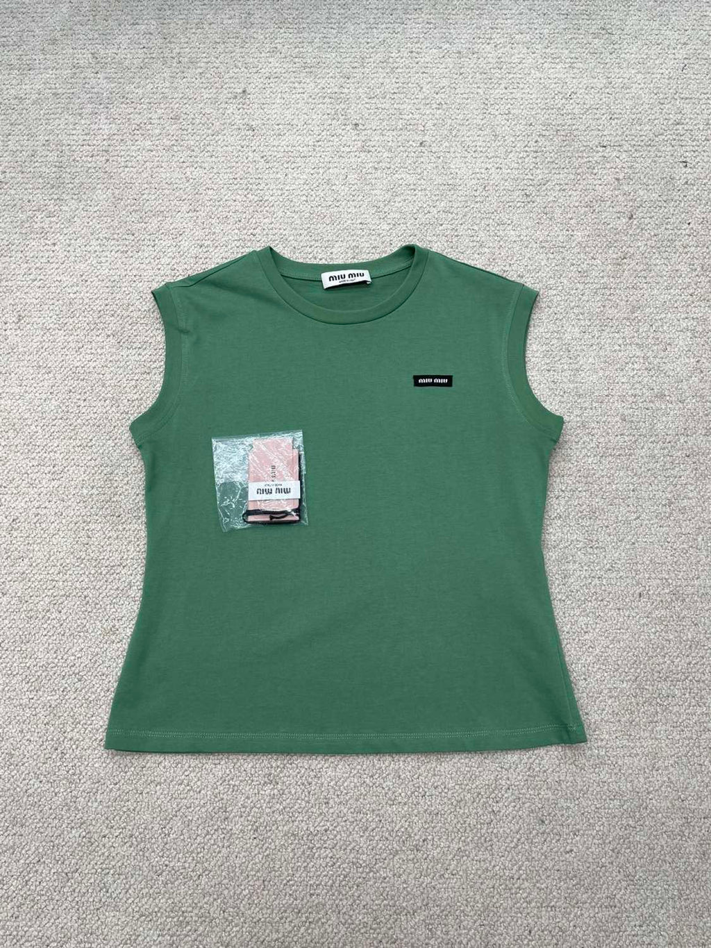 Women's Summer Clashing Color Embroidery Letter Logo Round Neck 3 Piece Layered T-Shirt Set  #73931