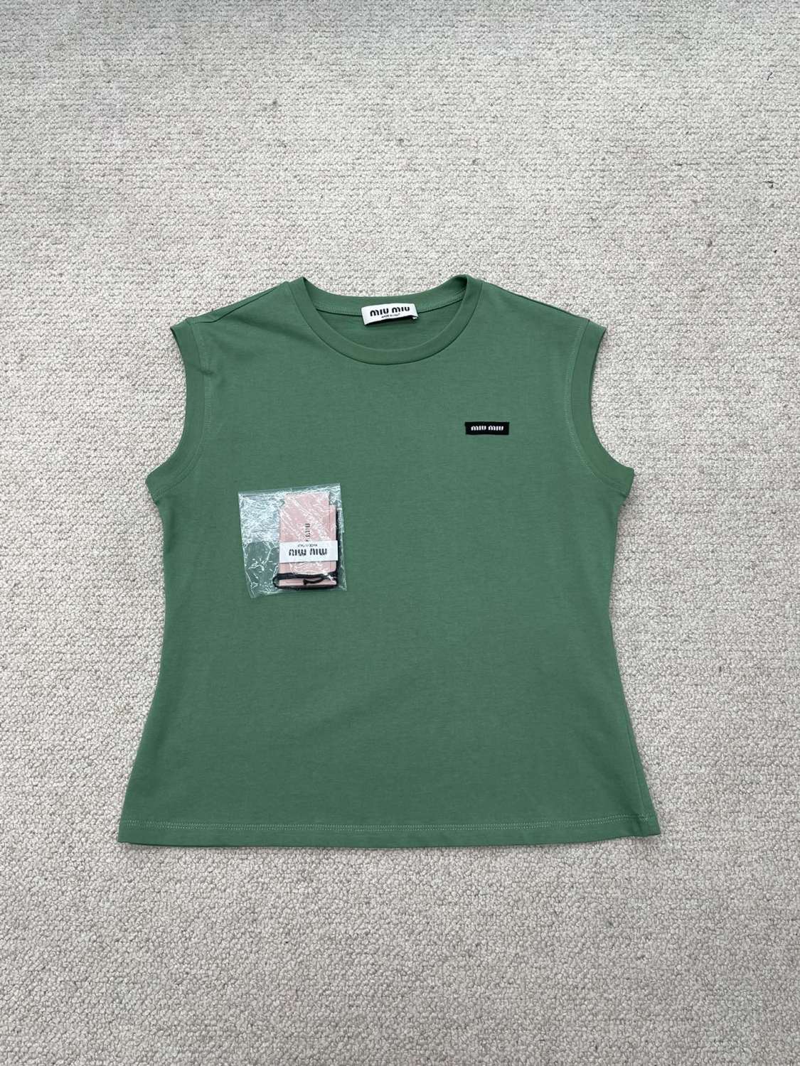 Women's Summer Clashing Color Embroidery Letter Logo Round Neck 3 Piece Layered T-Shirt Set  #73931