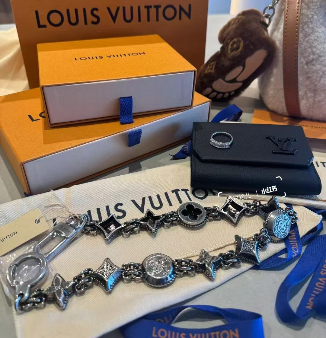 Men's Silver Letter Logo Openwork Design Brass Pant Chain Bag Chain Jewelry #73189