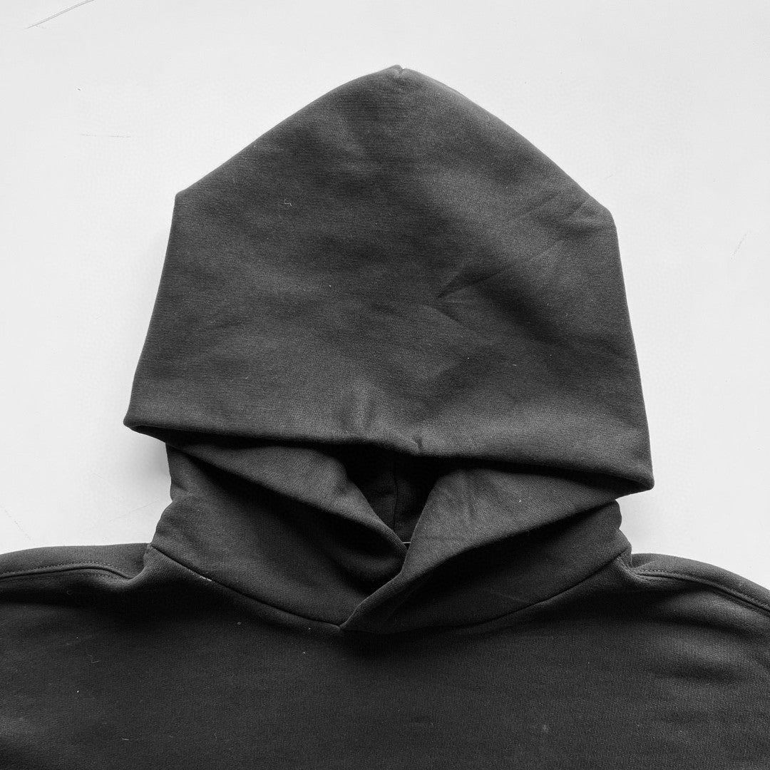 Men's and Women's Spring and Autumn Black Logo Printed Loose Long Sleeve Hooded Sweatshirt #99884