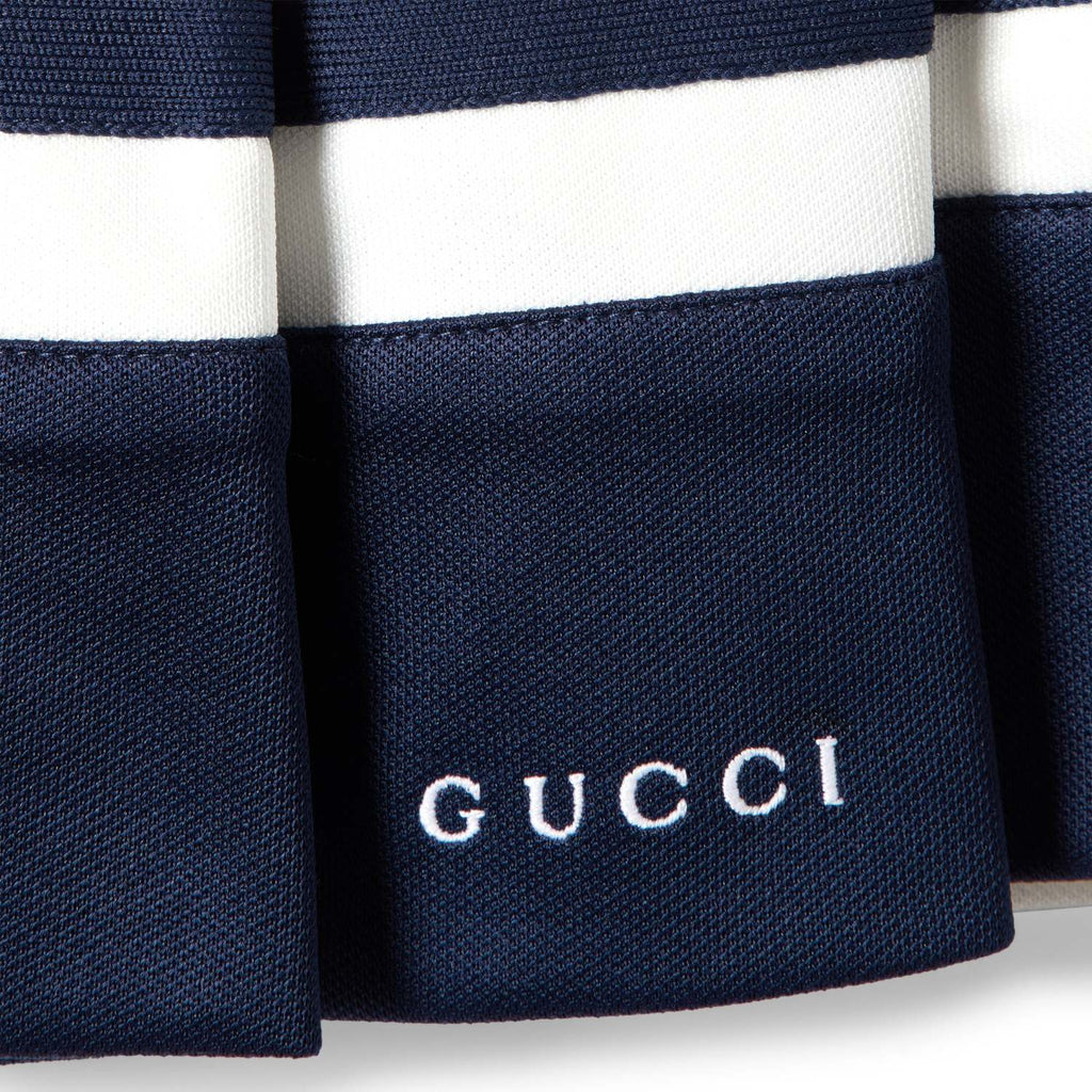 Women's Spring And Summer Fashion Casual Logo Embroidery Red And Blue Stripes College Style Zipper Pleated Skirt Pants Shorts #71374