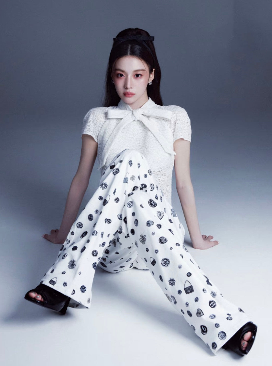 Women's Spring/Fall Fashion Casual Solid Color Classic Print Long Leg Denim Pants #78936