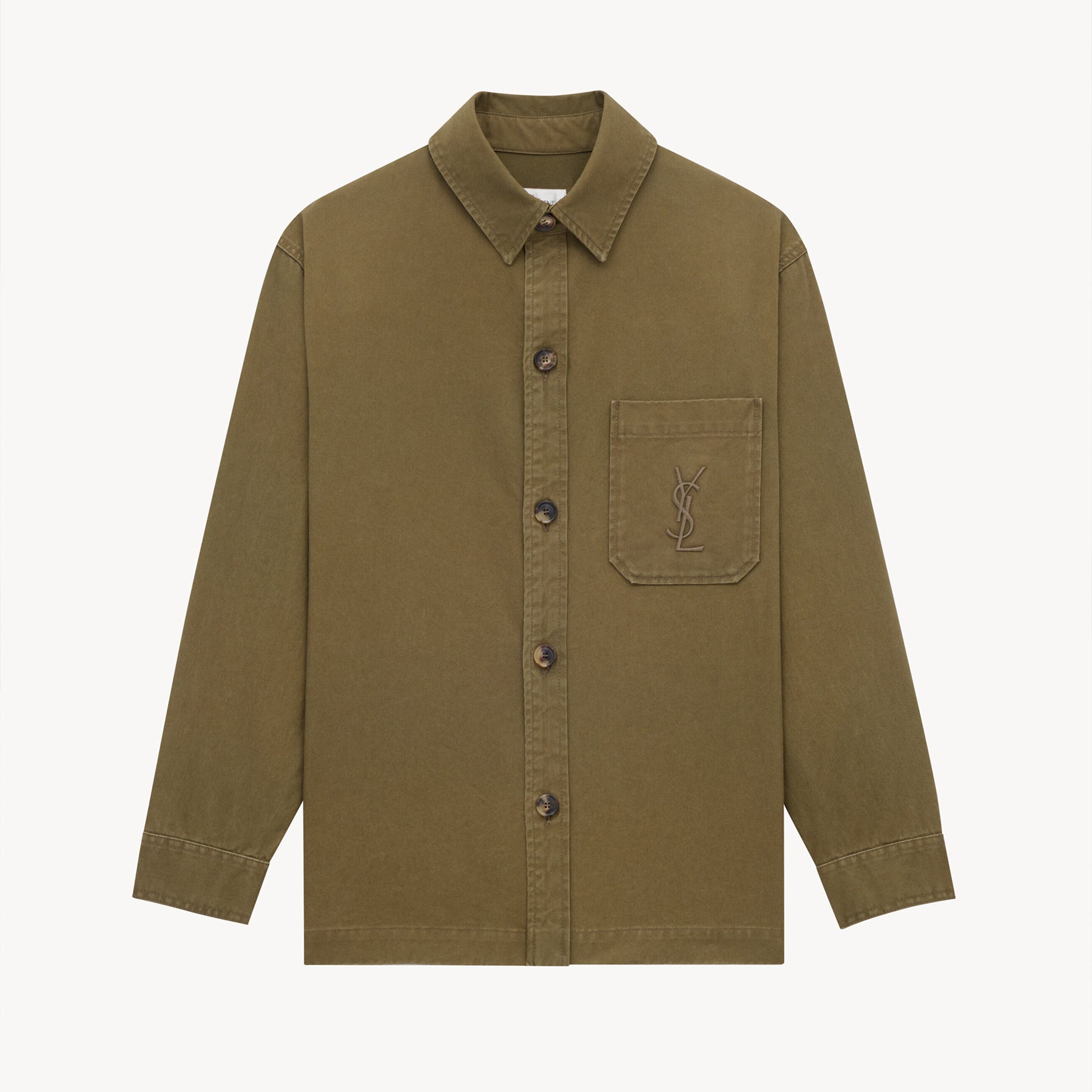 Shirt-style Jacket For Women Spring/fall Collared Single-breasted Button-down Shirt With Embroidered Logo #194383