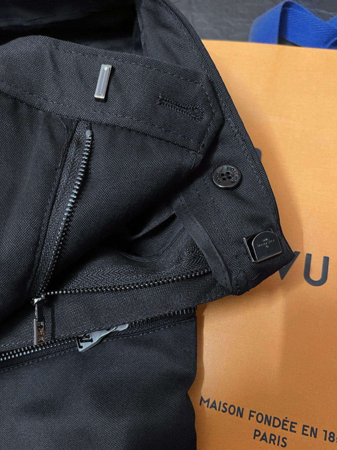 Men's Fashion Classic Solid Color Sheepskin Wool Embroidered Work Pants #78828