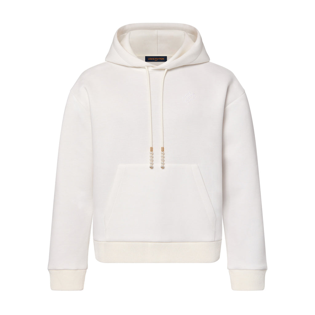 Men's Spring and Autumn White Logo Letter Embroidery Long Sleeve Hooded Sweatshirt Pullover #98836