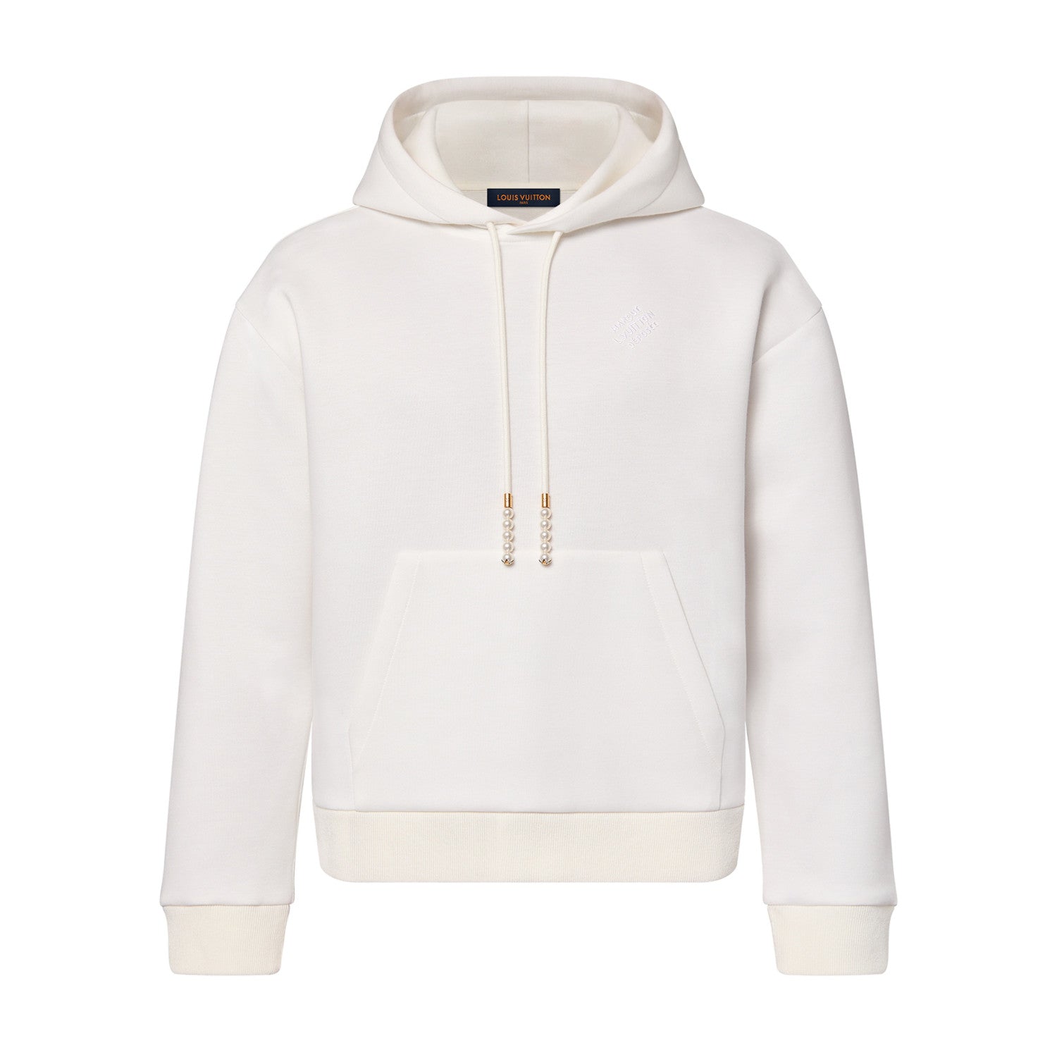 Men's Spring and Autumn White Logo Letter Embroidery Long Sleeve Hooded Sweatshirt Pullover #98836